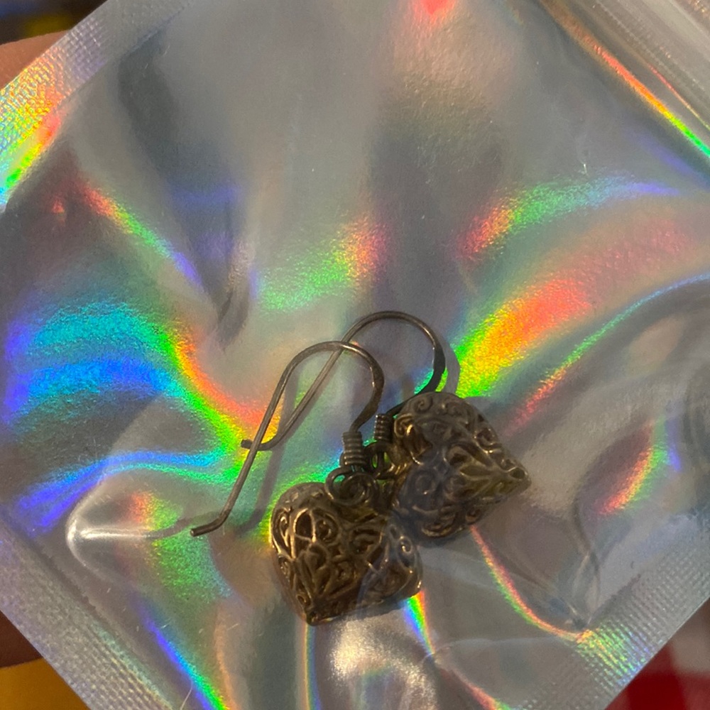 Heart shaped dangle earrings